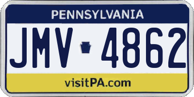 PA license plate JMV4862