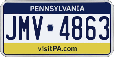 PA license plate JMV4863