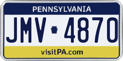 PA license plate JMV4870