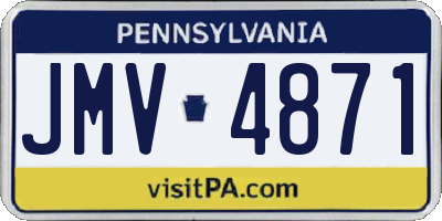 PA license plate JMV4871