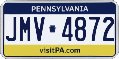 PA license plate JMV4872