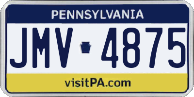 PA license plate JMV4875
