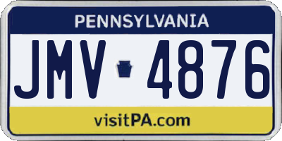 PA license plate JMV4876