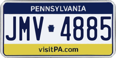 PA license plate JMV4885