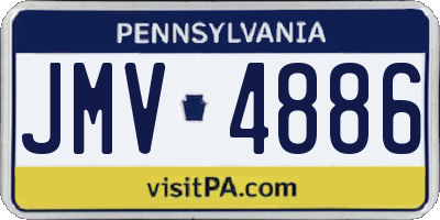 PA license plate JMV4886