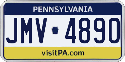 PA license plate JMV4890