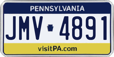 PA license plate JMV4891