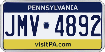 PA license plate JMV4892