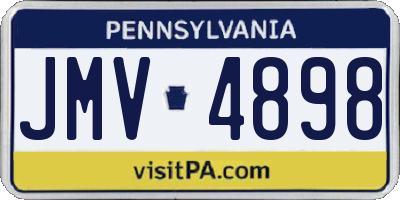 PA license plate JMV4898