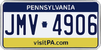 PA license plate JMV4906