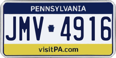 PA license plate JMV4916
