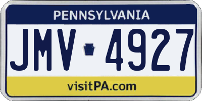 PA license plate JMV4927