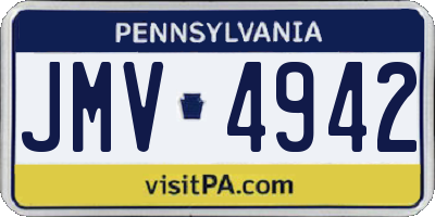 PA license plate JMV4942