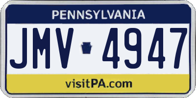 PA license plate JMV4947