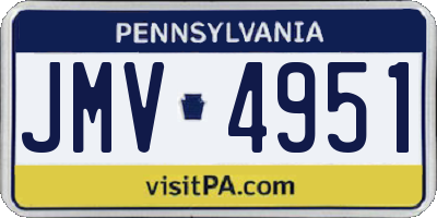 PA license plate JMV4951