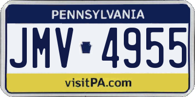 PA license plate JMV4955