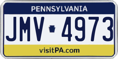 PA license plate JMV4973
