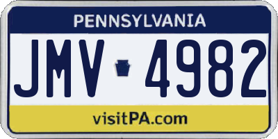PA license plate JMV4982