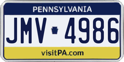 PA license plate JMV4986