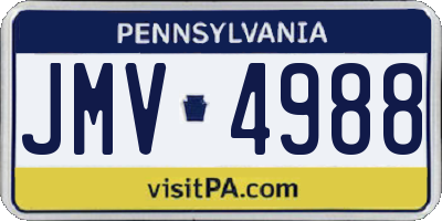 PA license plate JMV4988
