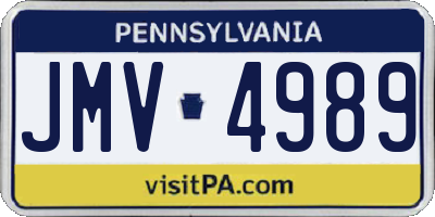 PA license plate JMV4989