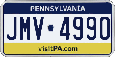 PA license plate JMV4990