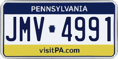 PA license plate JMV4991