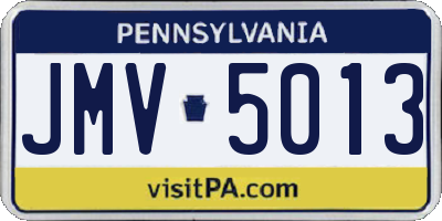 PA license plate JMV5013