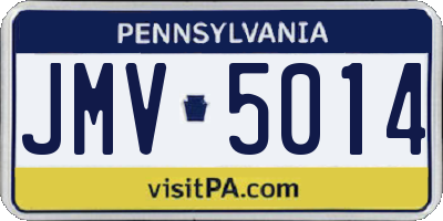 PA license plate JMV5014