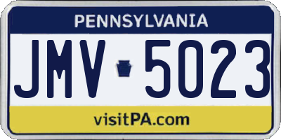 PA license plate JMV5023