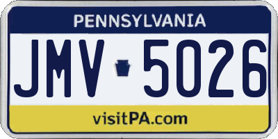 PA license plate JMV5026