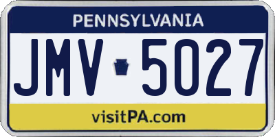 PA license plate JMV5027