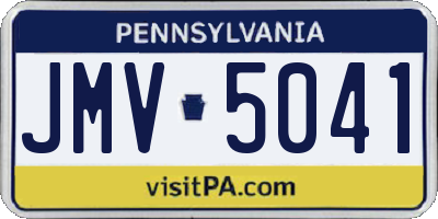 PA license plate JMV5041