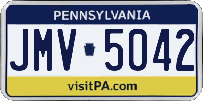 PA license plate JMV5042