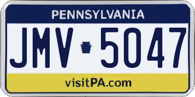 PA license plate JMV5047