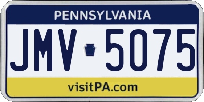 PA license plate JMV5075
