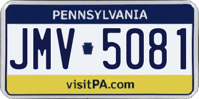 PA license plate JMV5081