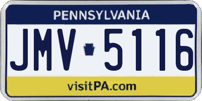 PA license plate JMV5116