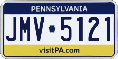 PA license plate JMV5121