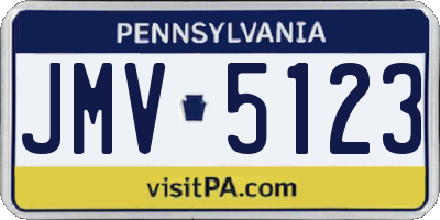 PA license plate JMV5123