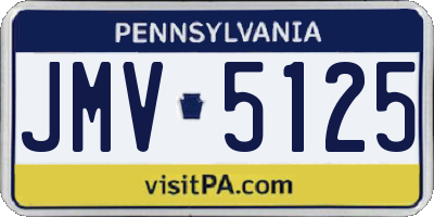 PA license plate JMV5125