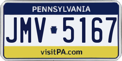PA license plate JMV5167