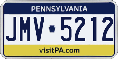 PA license plate JMV5212