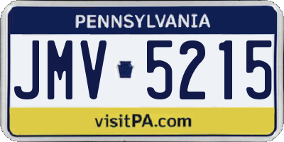 PA license plate JMV5215