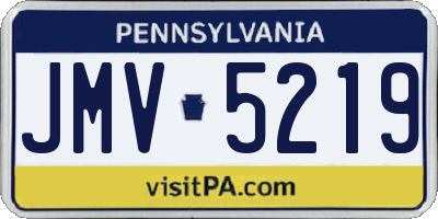 PA license plate JMV5219