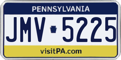 PA license plate JMV5225