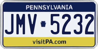 PA license plate JMV5232