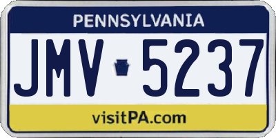 PA license plate JMV5237