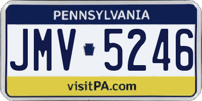 PA license plate JMV5246