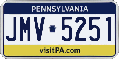 PA license plate JMV5251
